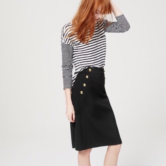 LOFT Dresses & Skirts - Ann Taylor LOFT Gold Button Sailor Skirt